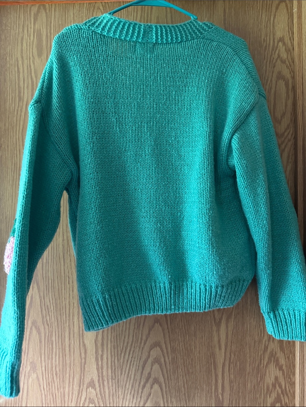 Luna Ivy Turquoise Strawberry Cardigan - Picture 5 of 7